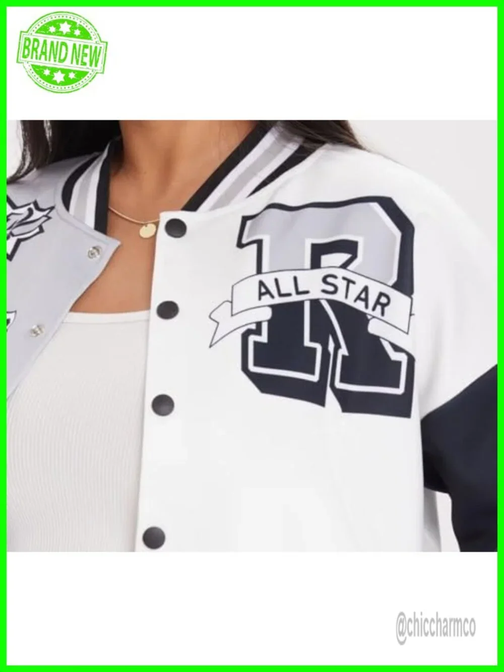 Womens Cropped Varsity Jacket Colorblock Letter Print Baseball Bomber Vintage